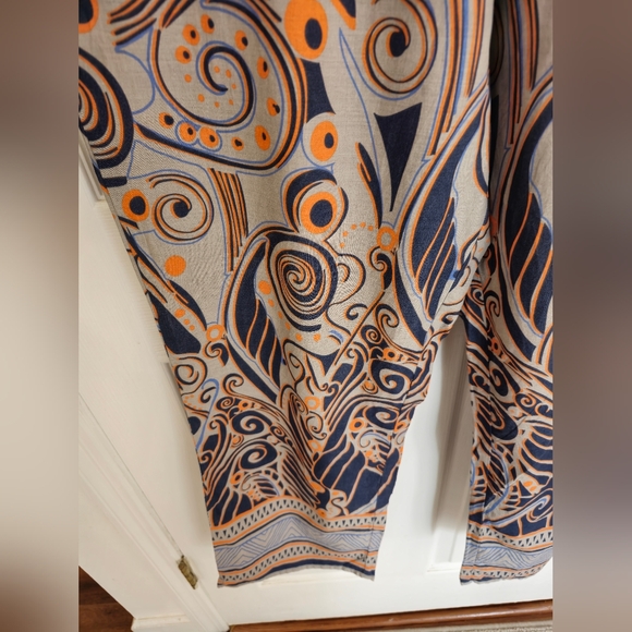 Punjammies by Sudara Abstract Fun Print Drawstring Pants Size Medium Gray Orange - Picture 7 of 17